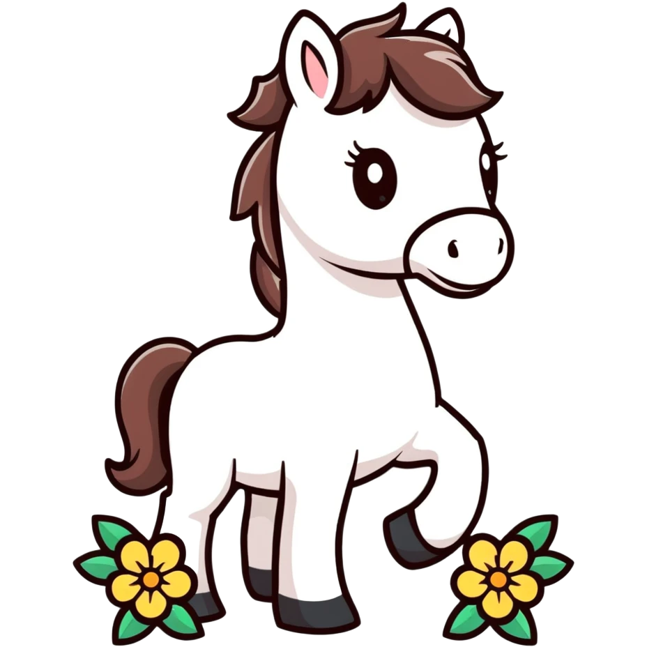 Horse with flowers emoji