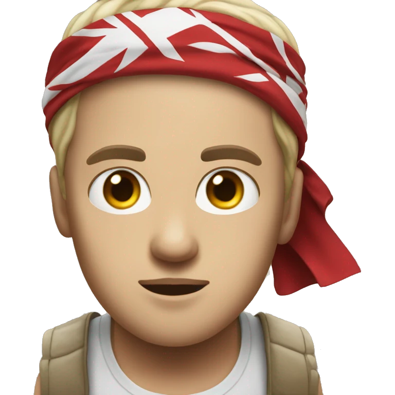 White person with a bandana like he his a gangster emoji