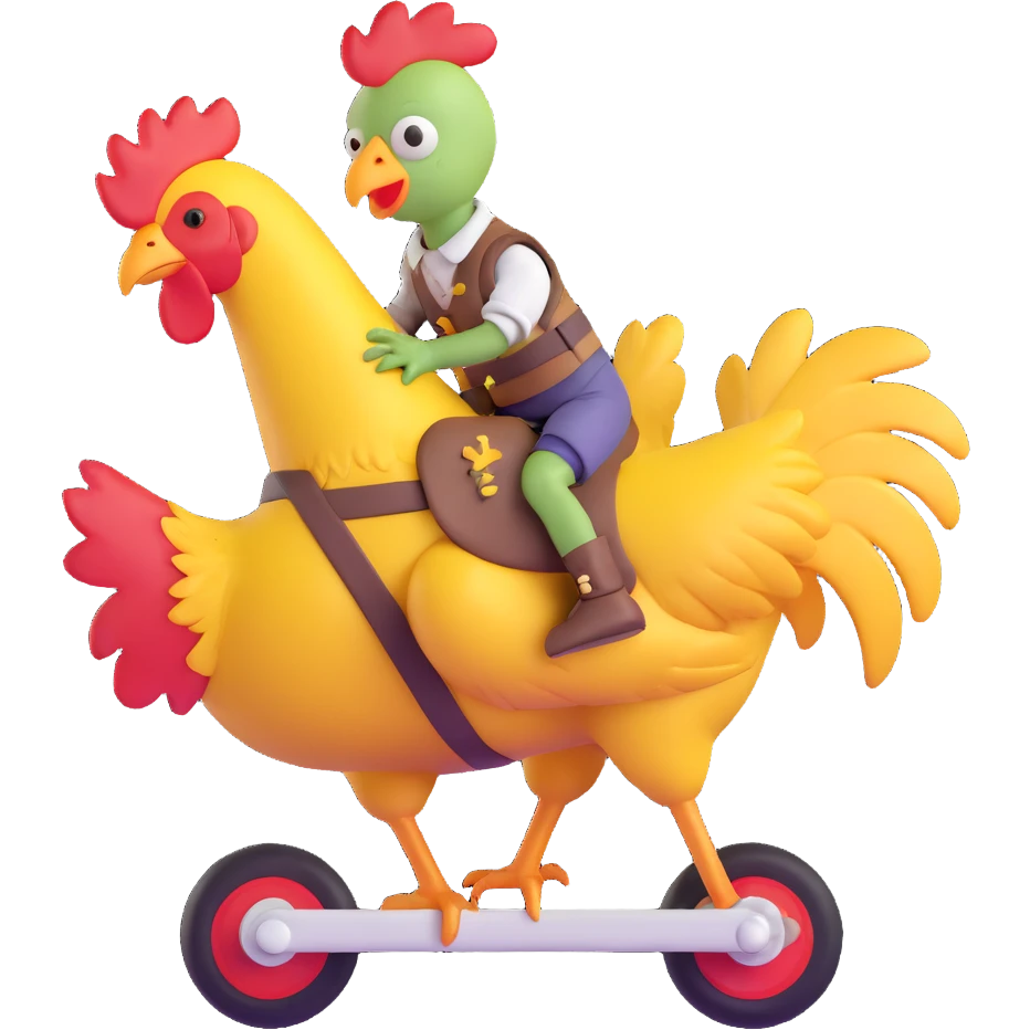 baby zombie riding a chicken, chicken jockey emoji