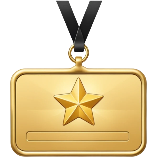 name tag with shining star emoji