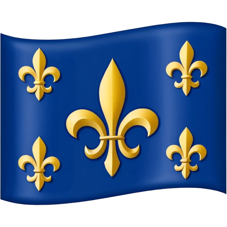 Louisiana Creole flag with a deep blue background, a single gold five-pointed star in the upper left, and three gold fleur-de-lis below it. Flat vector design, clean lines, high contrast, no text, clear at small size. emoji