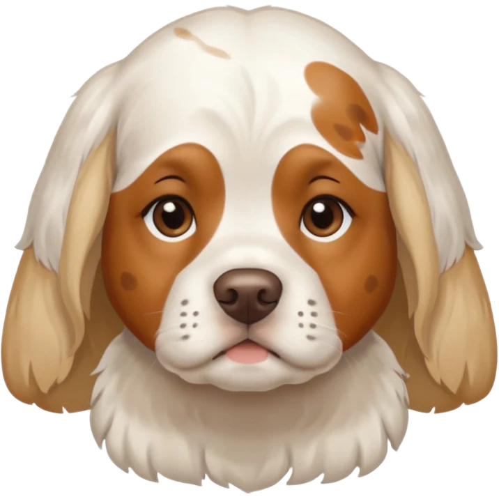 blond pan z clumber spanielem, który ma brązowe plamki na oczach emoji