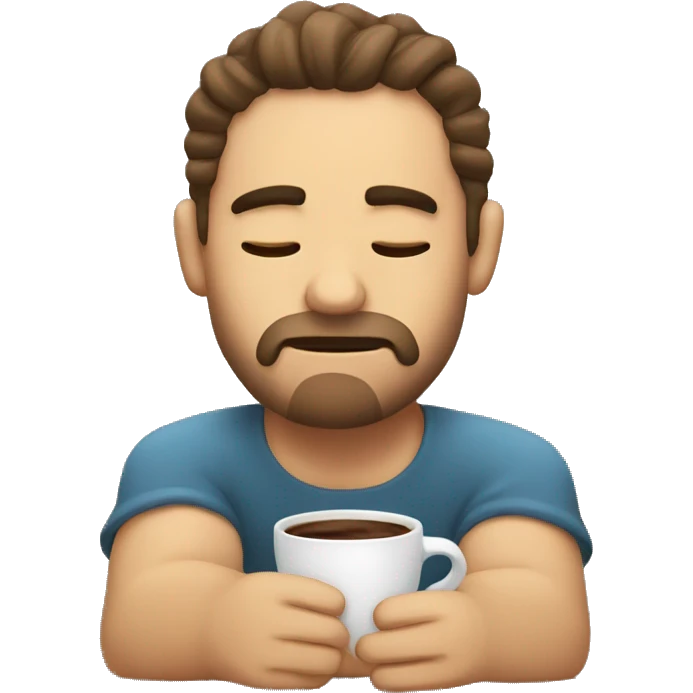 Sleepy need more coffee drooling emoji