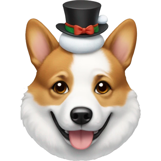 snowman costume on corgi emoji