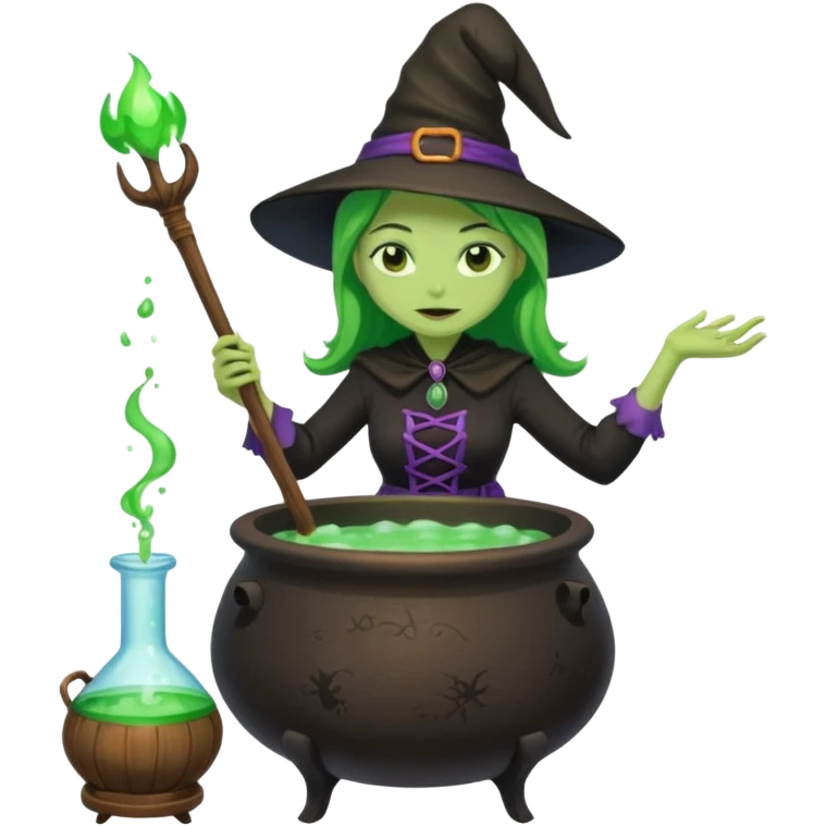 green witch cooking potion emoji