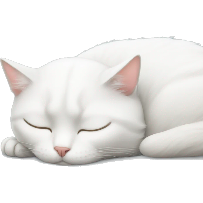 white cat sleeping  emoji