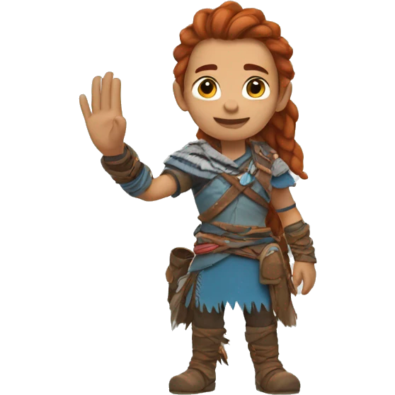 Aloy, waving goodbye emoji