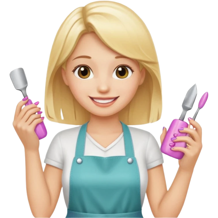 Blondie girl making nails emoji