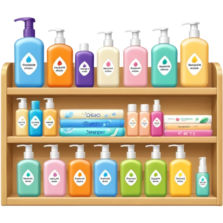 single row shampoo and stuff with Japan brand inside shelf emoji