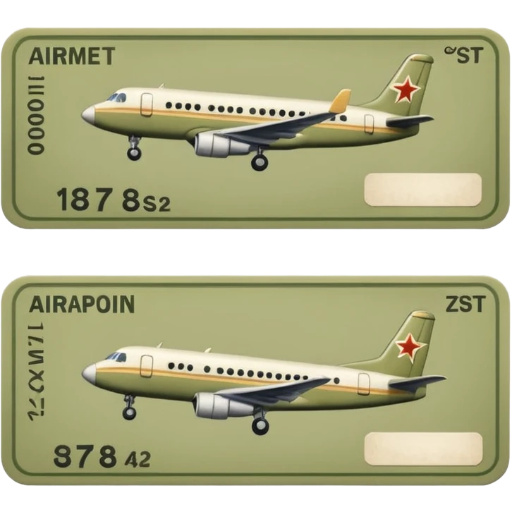 Two pale olive airplane tickets emoji