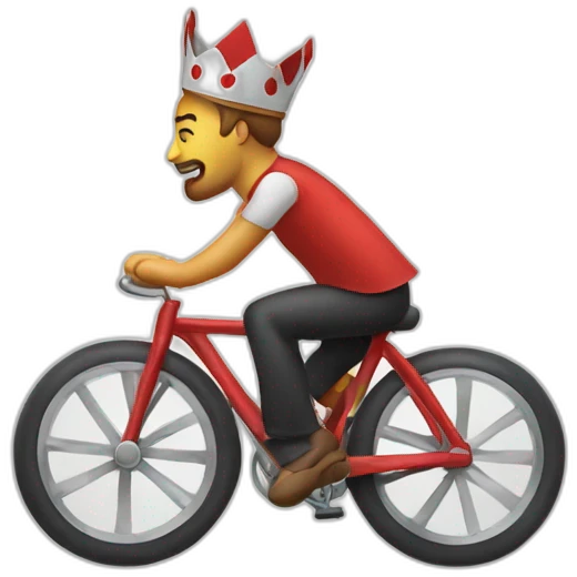 playing cards king riding bicycle emoji