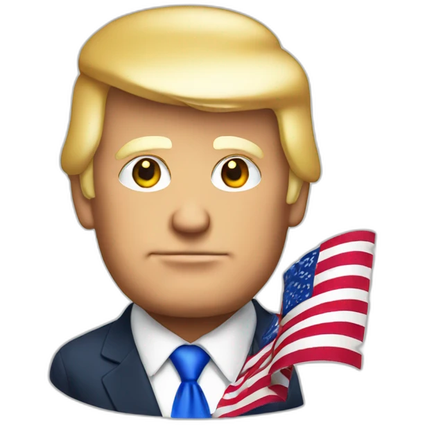 Trump with a American flag emoji
