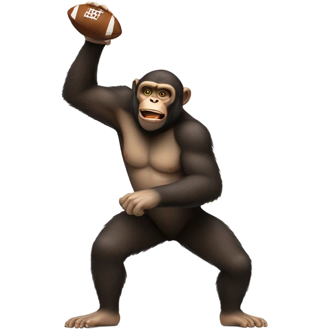 Ape throwing a football emoji
