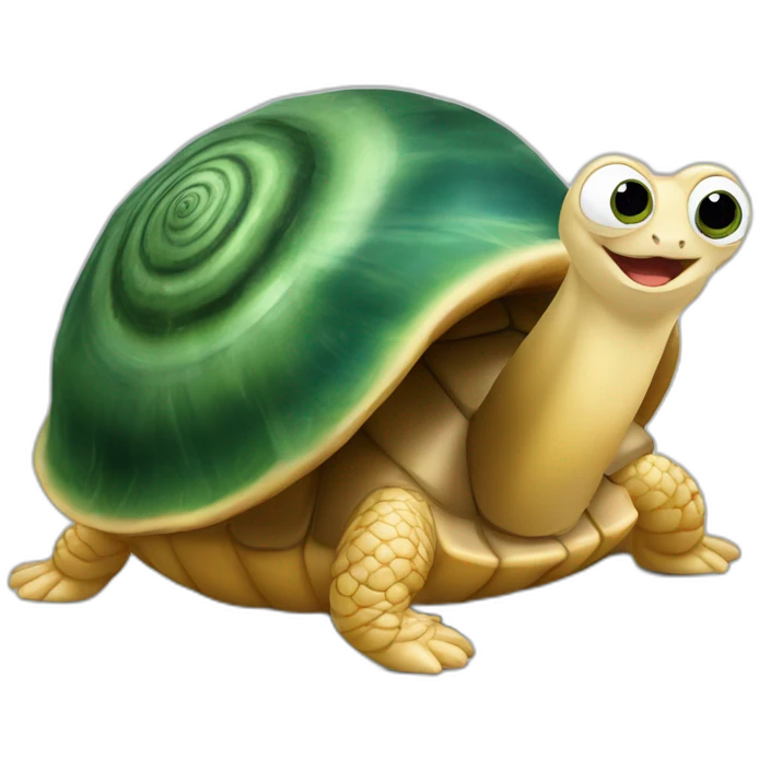 escargot sur une tortue emoji