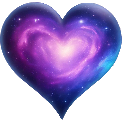 Galaxy heart that is blue and purple  emoji