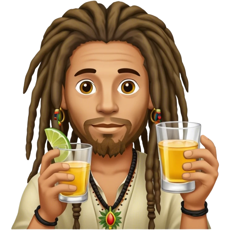 Guy with dreads drinking tequila  emoji