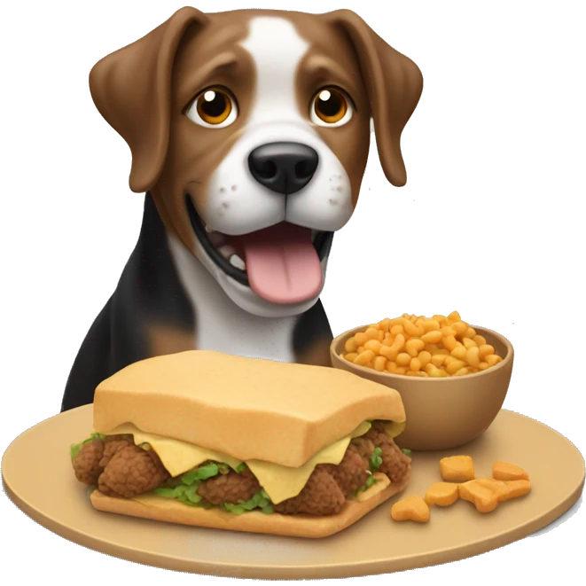 Dog eating his food emoji