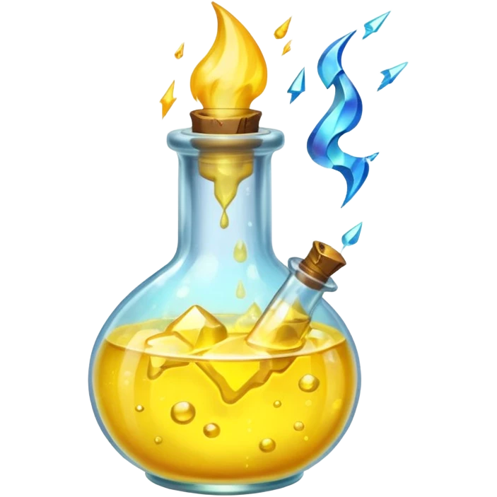 yellow potion and thunder emoji