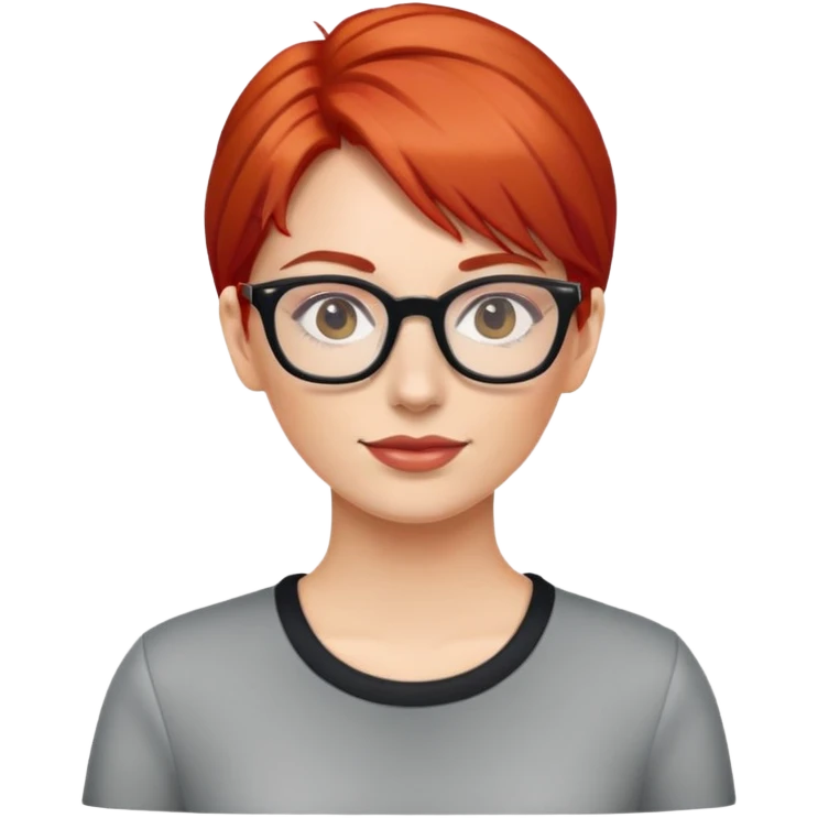 woman with red hair wearing glasses emoji