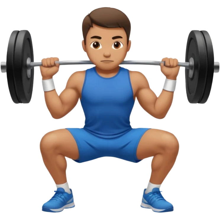 man doing a squat without weights emoji
