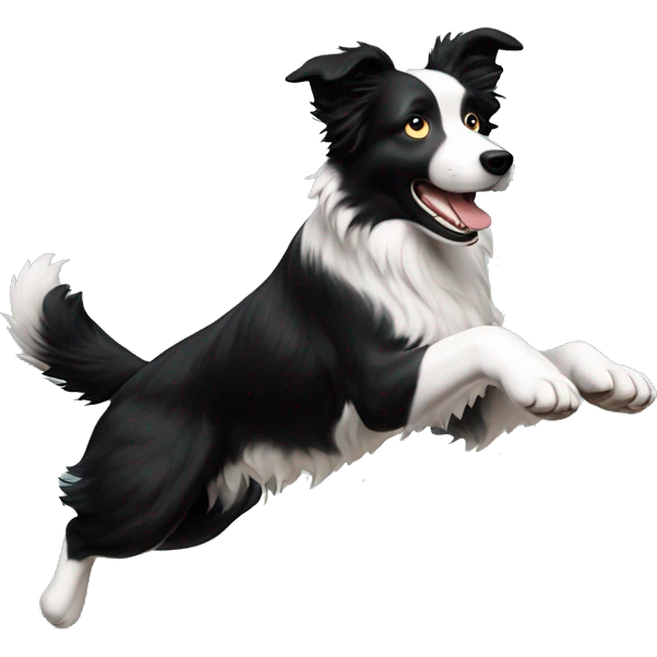 Border collie jumping over anvil emoji
