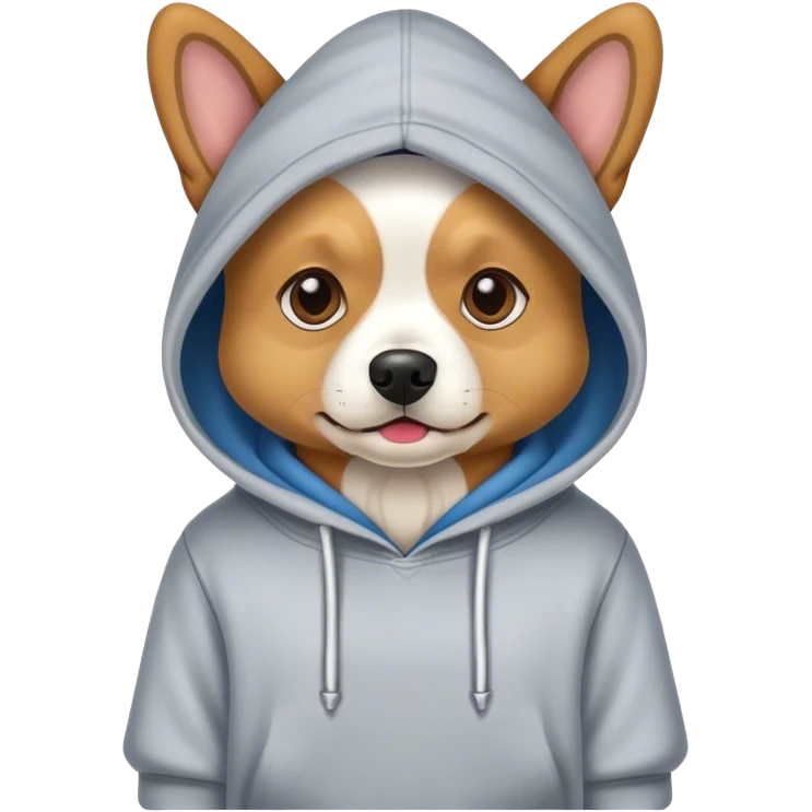 Dog wearing hoodie emoji