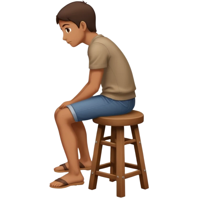 a person sitting on  stool with straight back turn. emoji