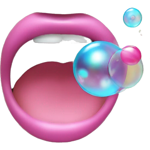 Lips blowing bubbles  emoji