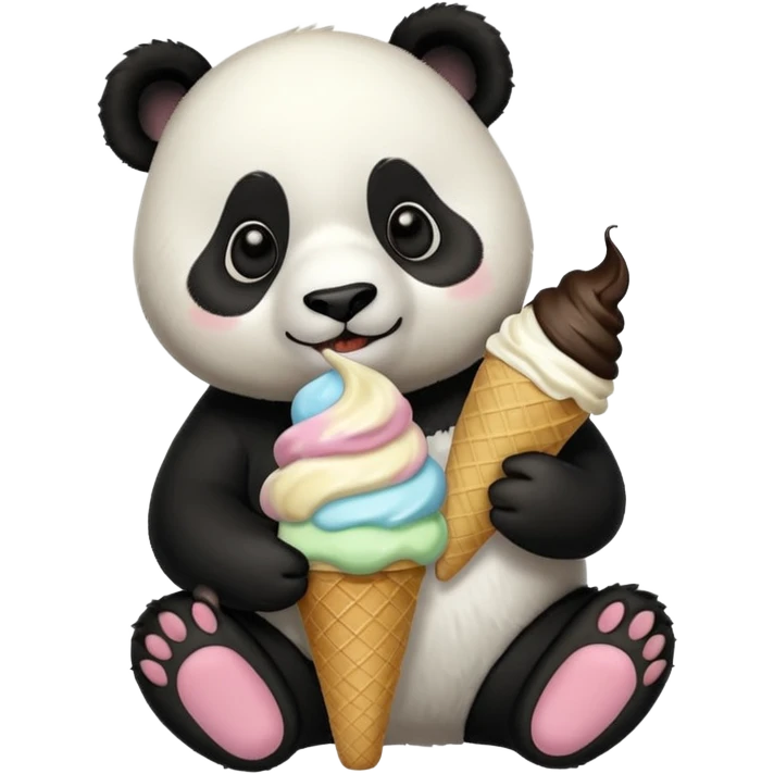 Panda eating ice cream emoji