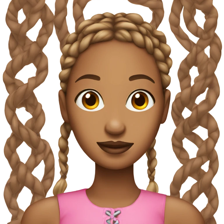 A brown skinned lady with braids and pink lips emoji