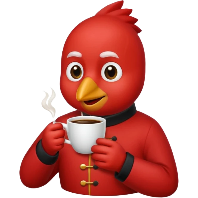 cardinal a cup of coffee emoji