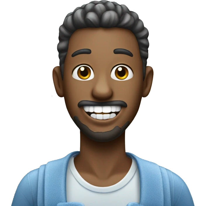 a man who washes and brushes his teeth emoji