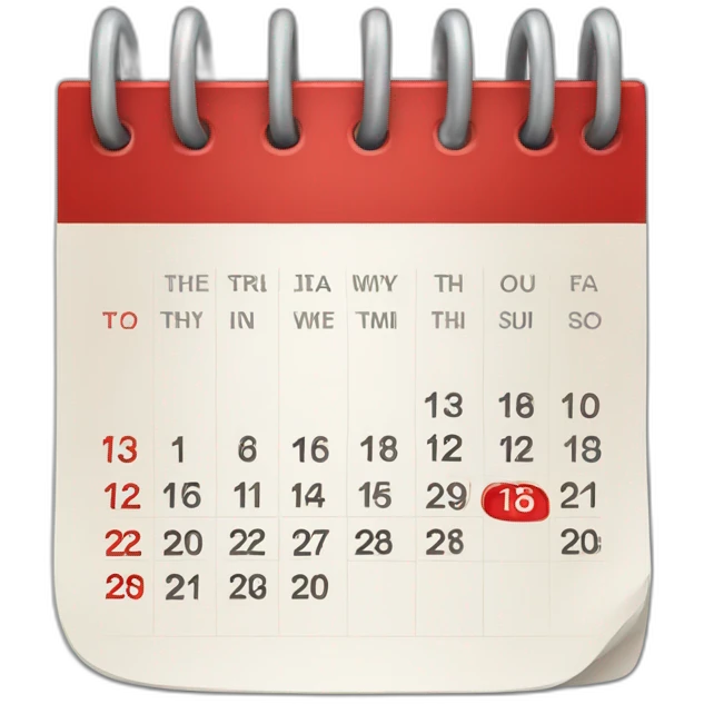 Calendar with red days emoji