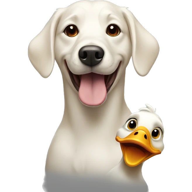 happy duck and dog emoji