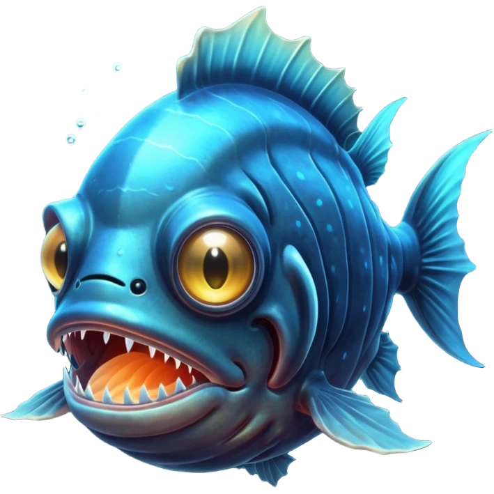 anglerfish with the light under dark water emoji