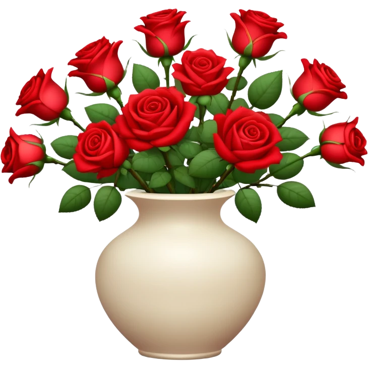 Pretty vase of roses emoji