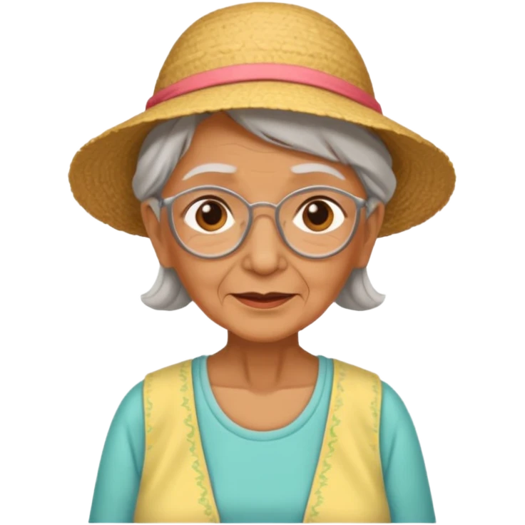 old woman summer clothes emoji