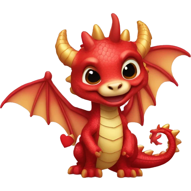 un dragon con corazones en los ojoz y babiando emoji