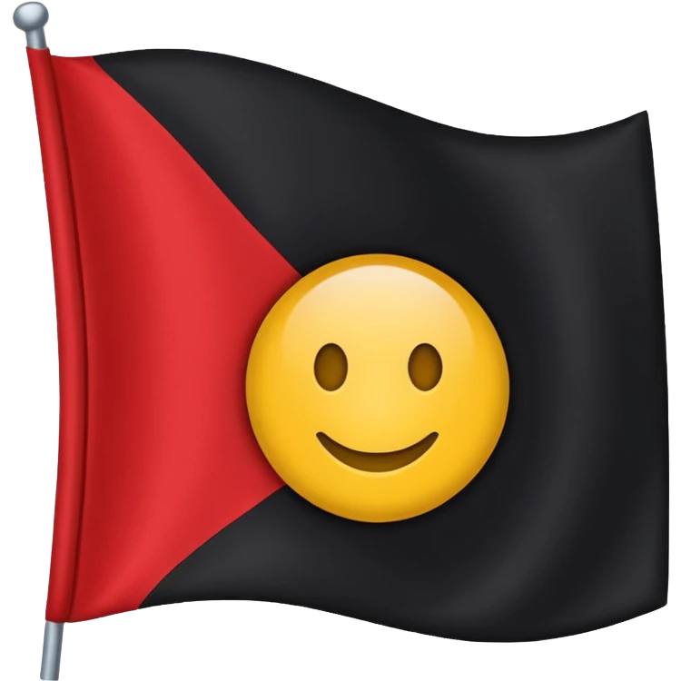 a black and red rectangle flag with a yellow circle in the middle  emoji