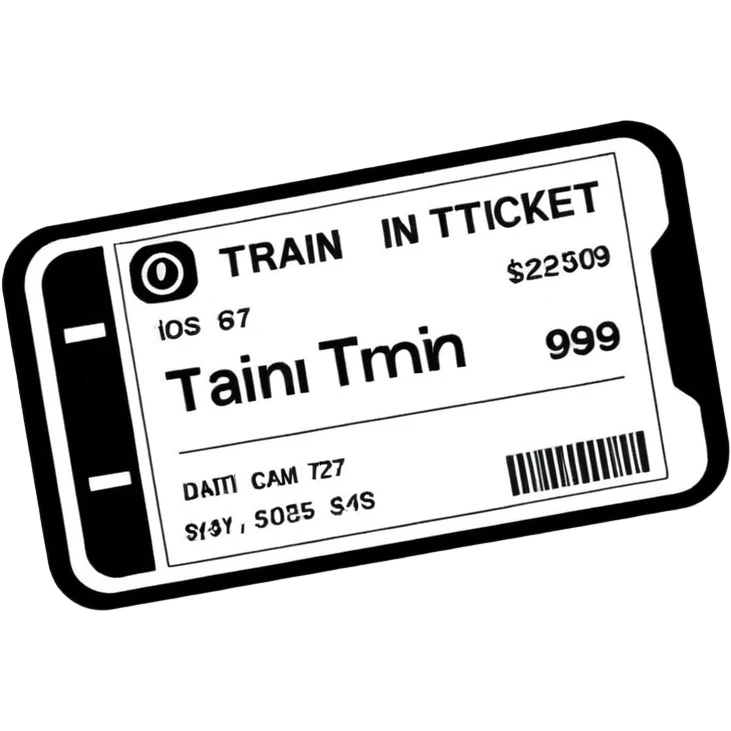 minimal train ticket emoji