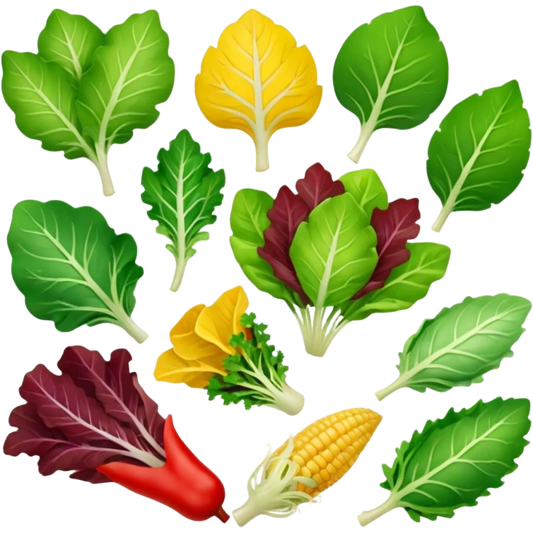 different salad leaves different colors  emoji