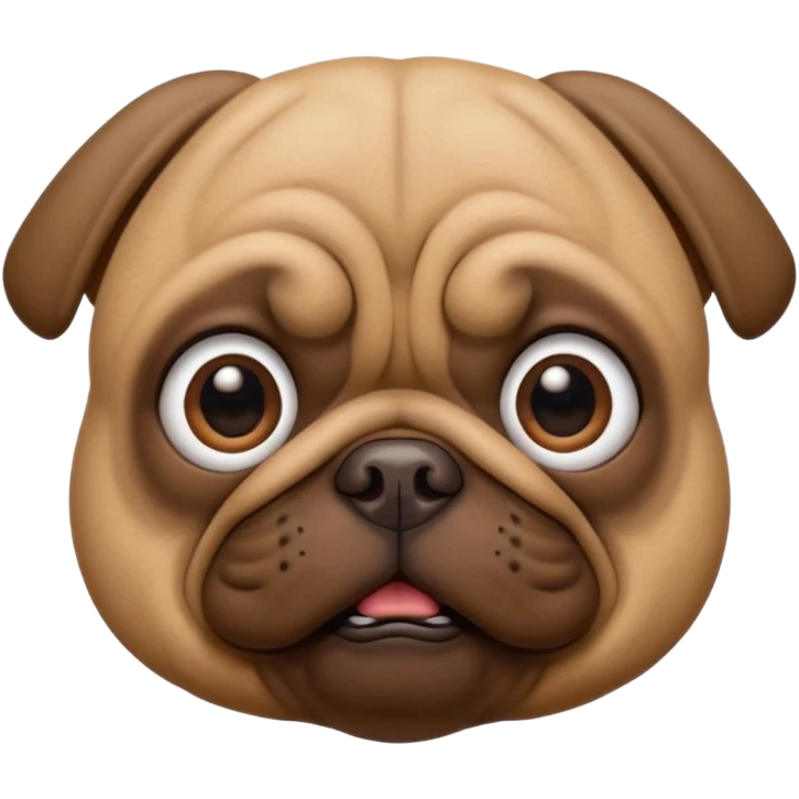 Brown Pug dog I'd like a 3D emoji emoji