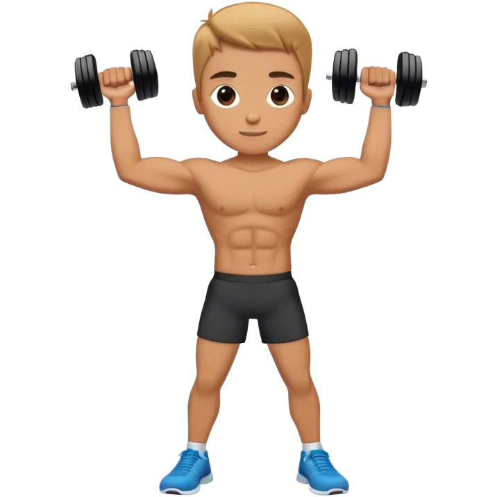 T pose with arms to the side and dumbbells in hand emoji