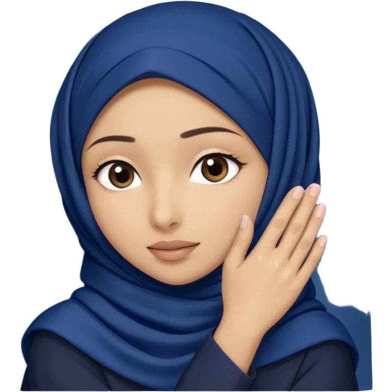 Hijabi girl sitting.     head covered
hands pulling the fabric in
shy-but-dramatic energy
“no cameras pls” but in a cute way
soft + mysterious vibe emoji