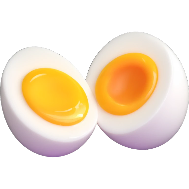halved soft-boiled egg, clean, minimal, cute, well-lit, soft shadow, white background emoji