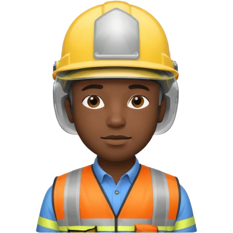 black man wearing safety helmets emoji