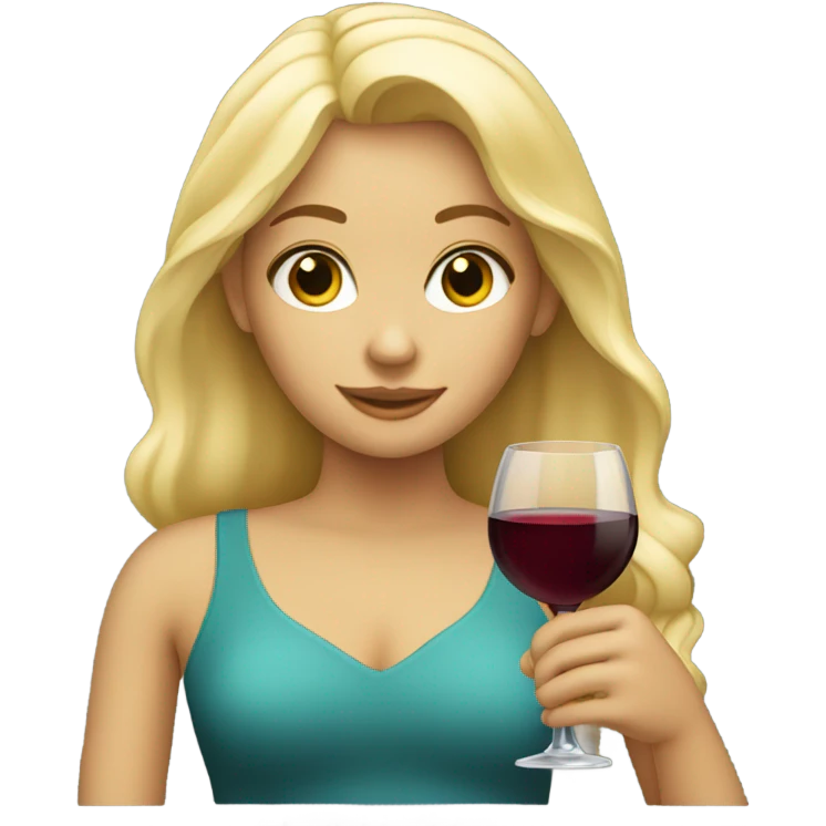 Blonde girl with wine glass emoji
