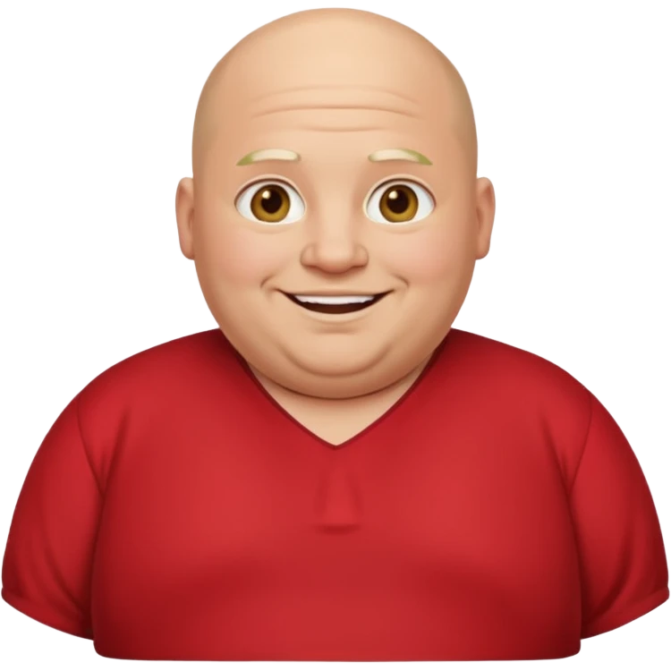 fat man bald wearing red tunic emoji