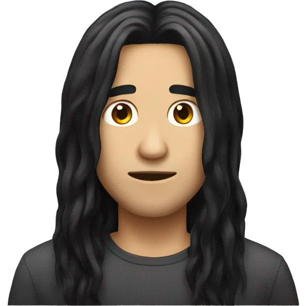 Male long black Hair emoji