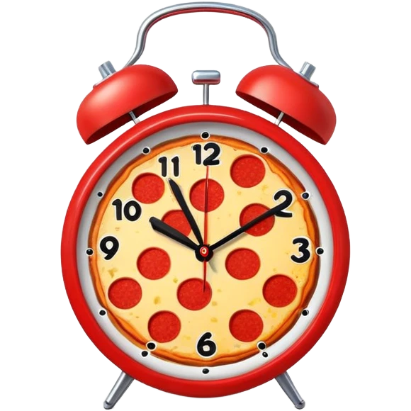 Alarm clock Pizza emoji